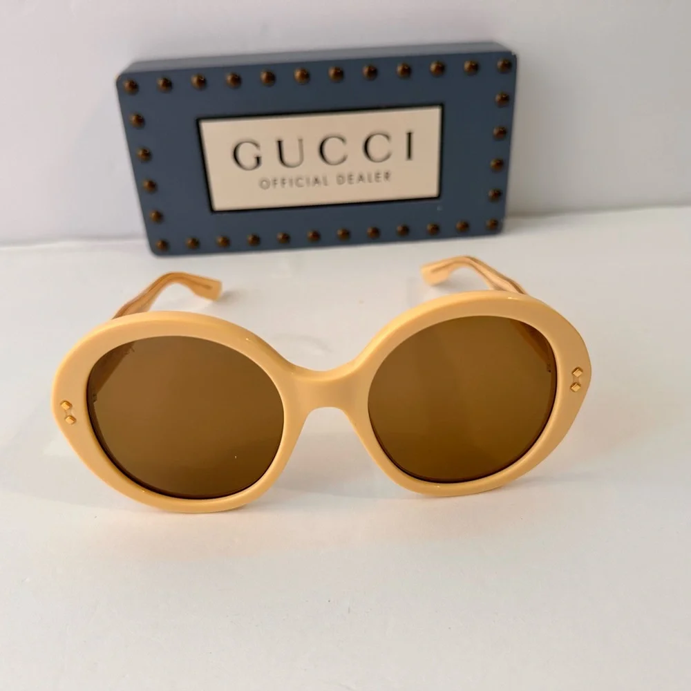 💯 - New Authentic GUCCI GG1081S 004 Round Sunglasses
